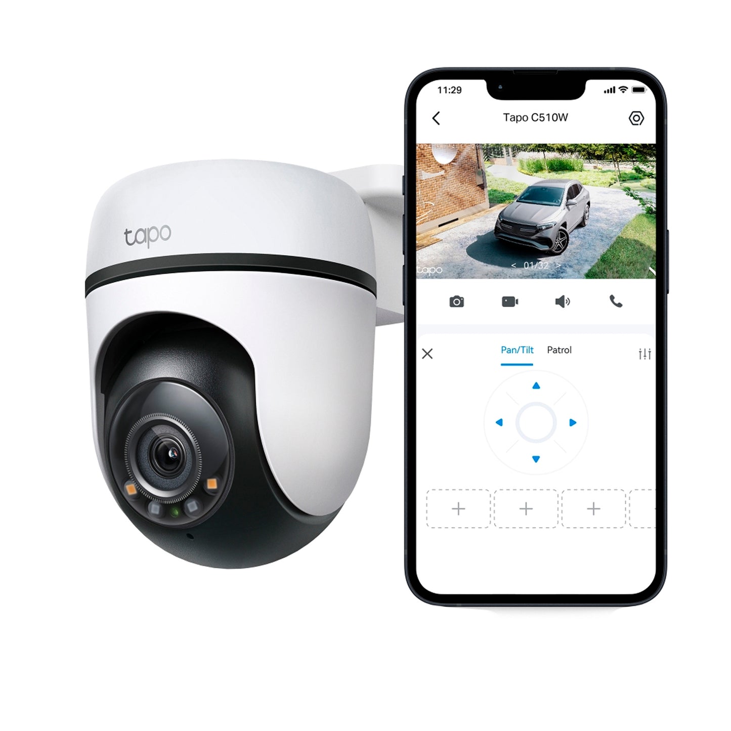 Cámara de seguridad Tapo C510W 2K Visión 360° IP65
