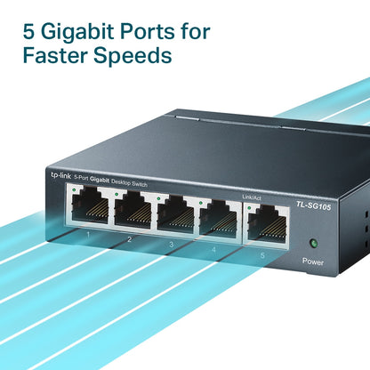 Switch Tp-link Tl-sg105 10/100/1000 Mbps 5 Puertos