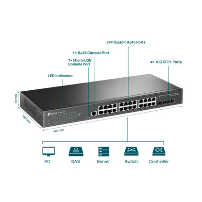 Switch Gigabit Tp-link TL-SG3428X 24 Puertos L2+ SFP+