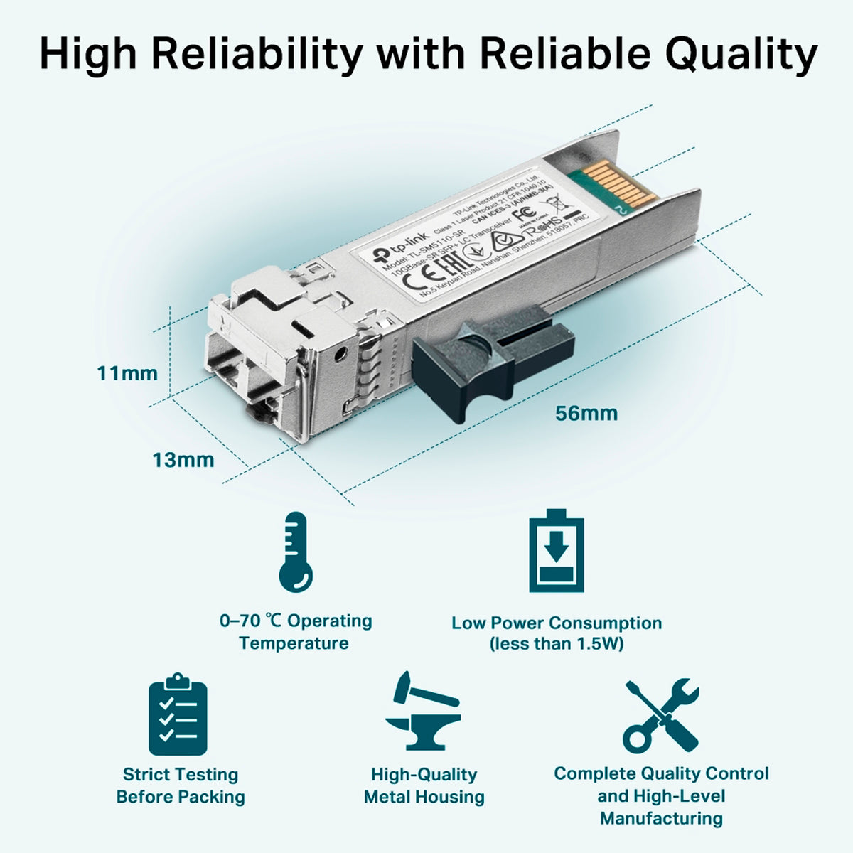 Transceiver Tp-link Tl-sm5110-sr Multimodo Minigbic Sfp+ 10g