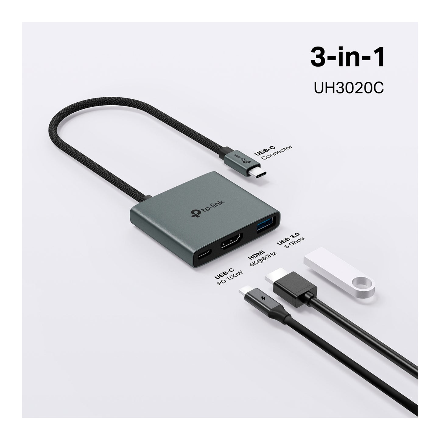 Adaptador Hub UH3020C TP-LINK USB Tipo-C 3 en 1