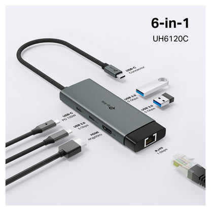 Adaptador Hub UH6120C TP-LINK USB Tipo-C 6 en 1