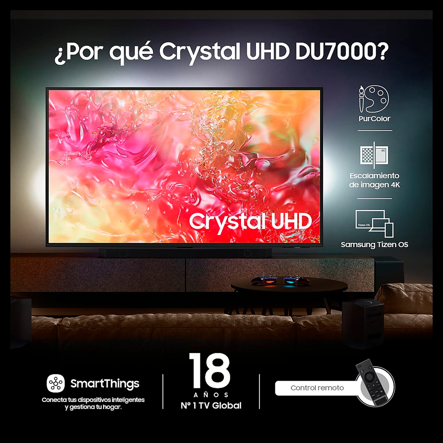 Televisor Samsung 55" Crystal Uhd 4k du7000 Smart Hub