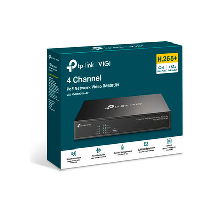 Nvr Tp-link Vigi Nvr1004h 4 Canales Grabacion 4k Hdmi Poe+